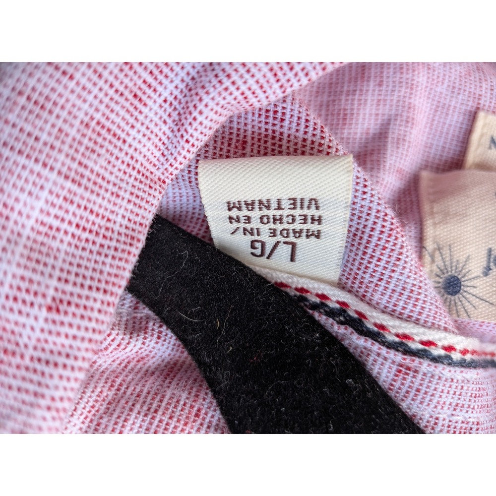 Weatherproof Vintage Mens Large Red Washable Linen Short Sleeve Button Down - Picture 4 of 6